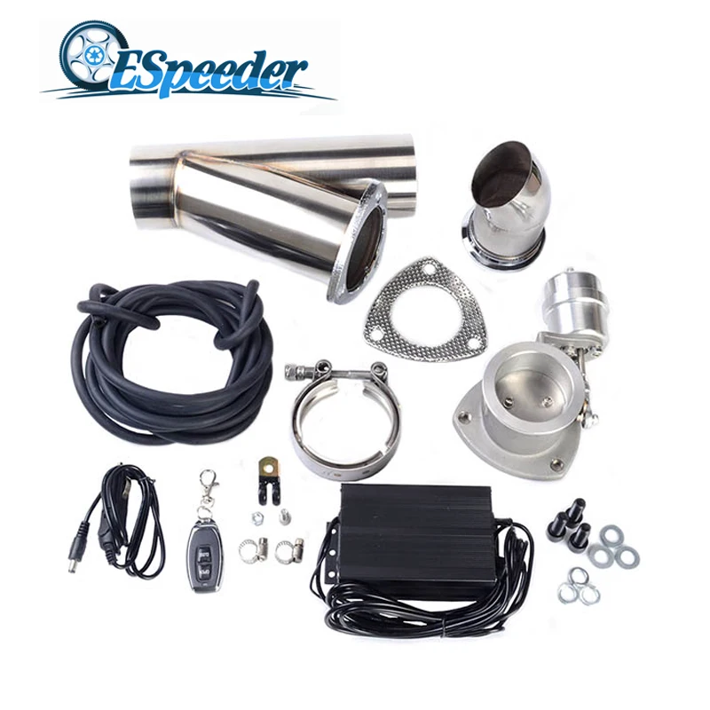 

ESPEEDER 2.5inch Vacuum Exhaust Cutout Pump With Exhaust Control Valve Set Close Style Wireless Remote Controller Electric Value