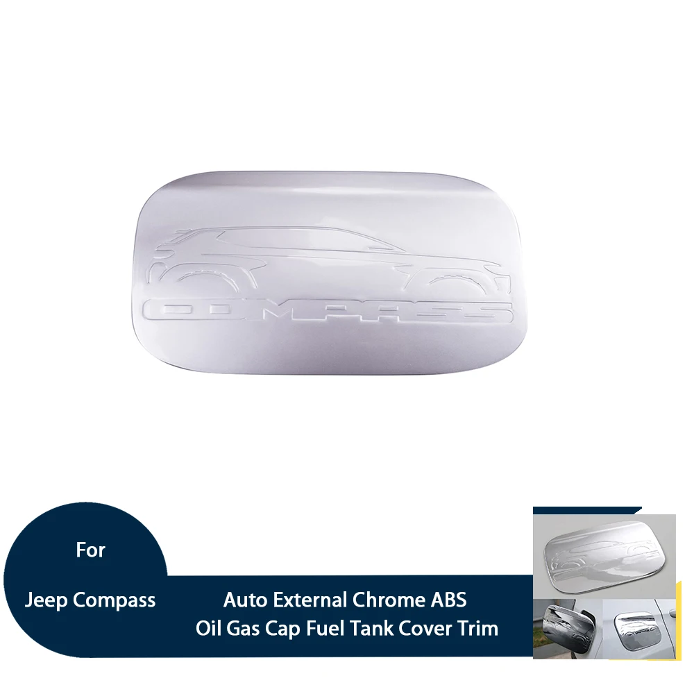Auto External Chrome ABS Oil Gas Cap Fuel Tank Cover Trim For Jeep