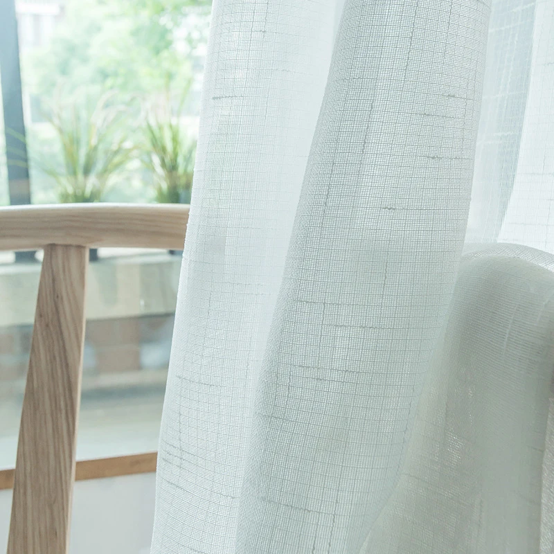 

Linen Sheer White Tulle For Windows Curtains For Living Room Bedroom Drapes Voile Curtain for Kitchen Fabric Home Textiles 1PC