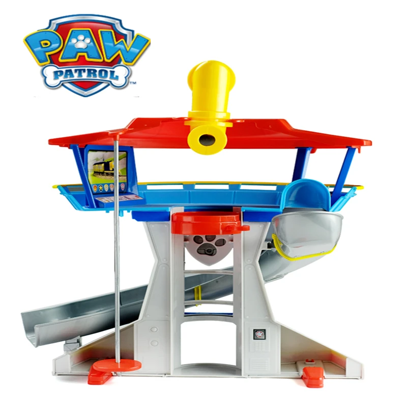 Paw Patrol игрушки командная башня Набор звуковой светильник командный центр синий автомобиль игрушка собака фигурки Райдер модель игрушки для детей подарок