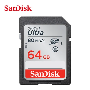 

Original SanDisk SD Card 64GB 128GB UHS-I Class 10 Memory Card Ultra SDHC/SDXC 16GB 32GB 80MB/s C10 storage card for Camera