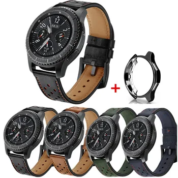 

Strap for Samsung Galaxy watch 46mm Gear S3 frontier/classic watch band Retro Genuine Leather 22mm smart watch correa bracelet
