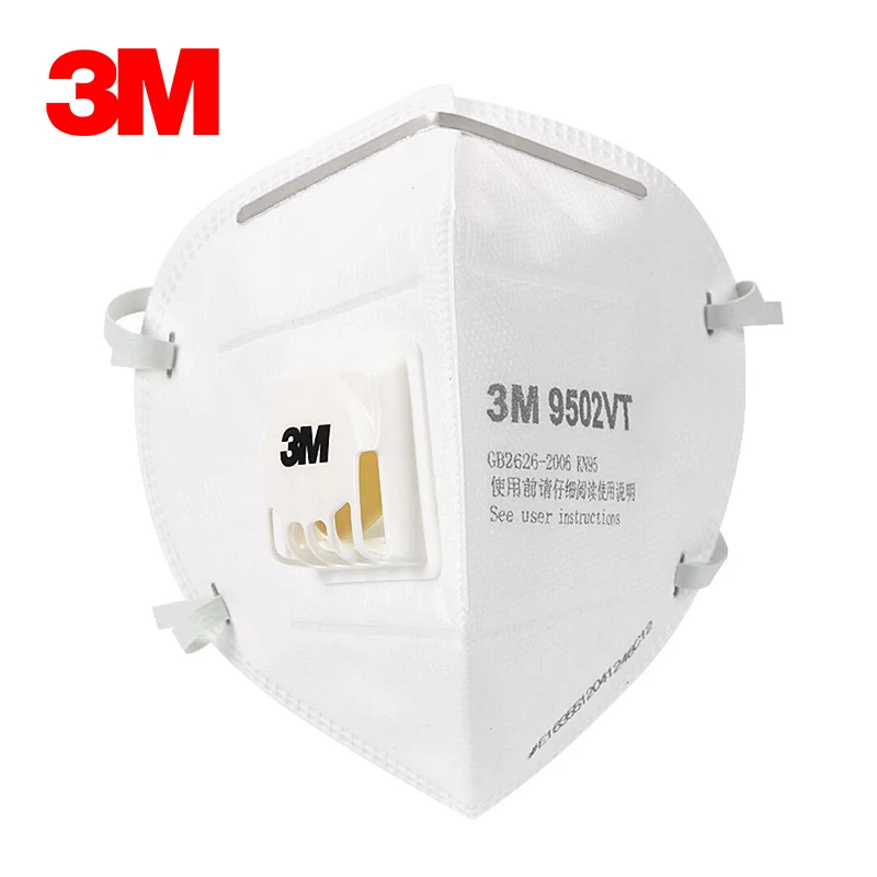 

3M 9502VT Particulate Respirator Dust Mask with Cool Flow Valve Breathable Mask KN95 Standard Disposable Mask LT2001