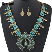 Kymyad наборы богемных украшений для женщин, винтажный Африканский бисер, ювелирный набор, ретро массивное ожерелье, серьги, набор, модное ювелирное изделие