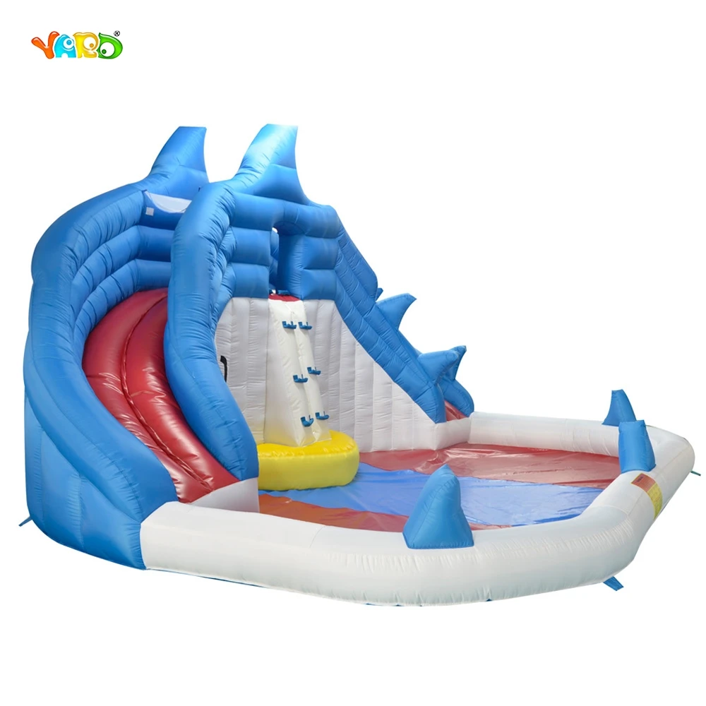 

YARD backyard shark inflatable water slide swimming pool water park with blower