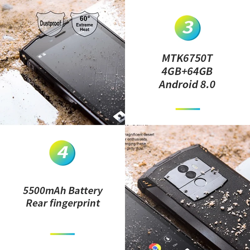 DOOGEE S55 смартфон с 5 дюймовым дисплеем процессором MTK6750T ОЗУ 4 Гб ПЗУ 64 ГБ 5500 мАч Android