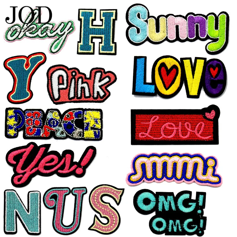 

JOD Personalized Letter Clothes Patches Alphabet Embroidered Stickers Jacket Dress Applique Decoration Ironing Application Brand