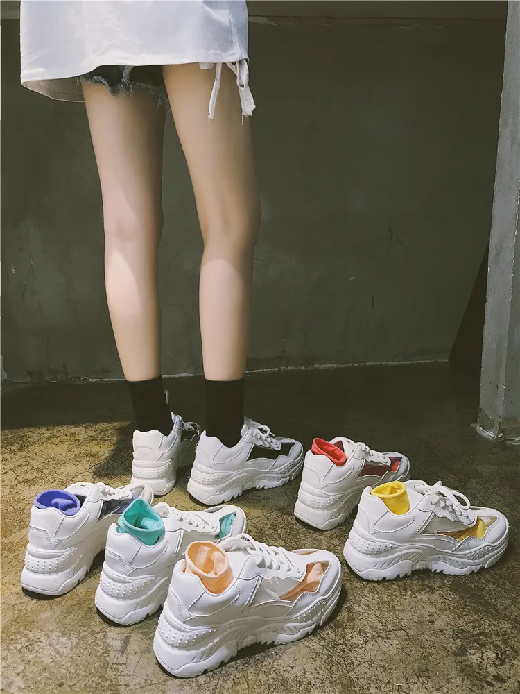 À jaune Clair Talons lavande Épaisses Chaussures blanc vert Tendance Nouveau Chaussettes Rose Gelée Hauts Sport De Semelles Harajuku rouge Occasionnels 2018 Chaussures Mode Envoyer Style Hq7S8vxB