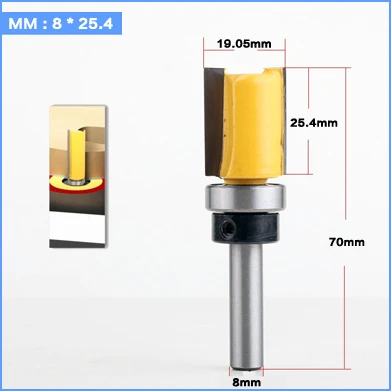8 мм хвостовик шаблон отделка петля долбежный фрезы прямой концевой фрезы триммер Чистка заподлицо обрезки шипы резак для деревообработки