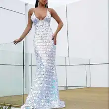 Сексуальный стиль спинки блесток вечернее платье Bodycon пользовательский размер