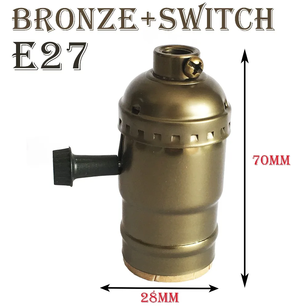 E27 винт, латунь, бронза, пластик, держатель лампы, гнездо, Винтаж, Эдисон, нить