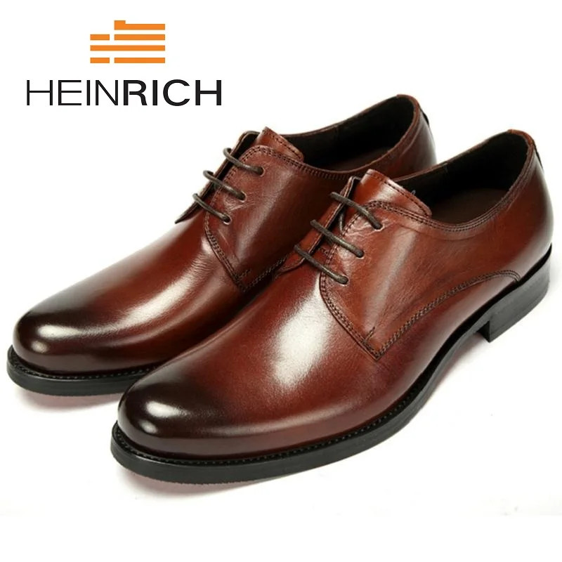 

HEINRICH Spring Autumn Genuine Leather Round Toe Men's Shoes Formal Wedding Shoes Luxury Dress Tide Men's Shoes Zapato Hombre