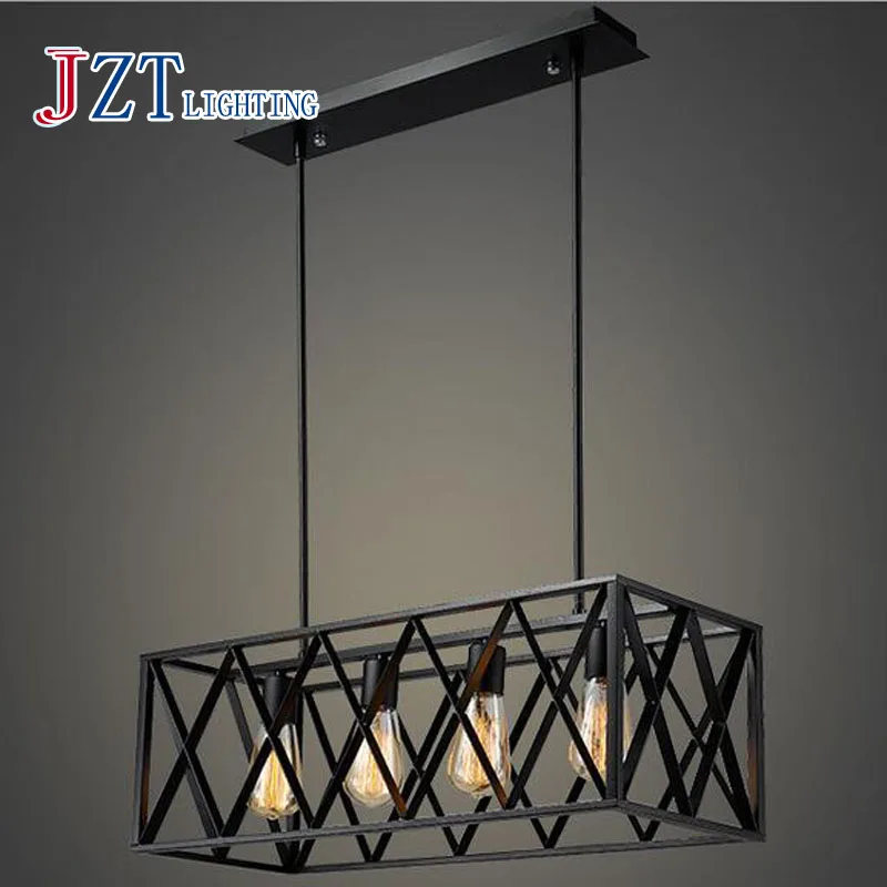 

American Retro Industrial wind black Iron pendant lamp chandelier for livingroom bedroom restaurant Commercial premises