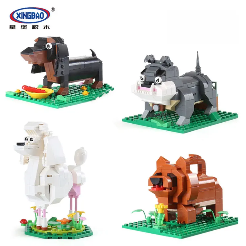

XingBao 18003 620Pcs Genuine Cute Puppy The Four Puppy in One Set Model Building Blocks Bricks Toys Model For Children