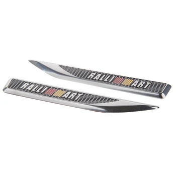 

2pcs/set Car Accessories Reseau Grid for Ralliart Emblem Sticker for Mitsubishi Pajera Outlander Eclipse Galant Montero Mirage