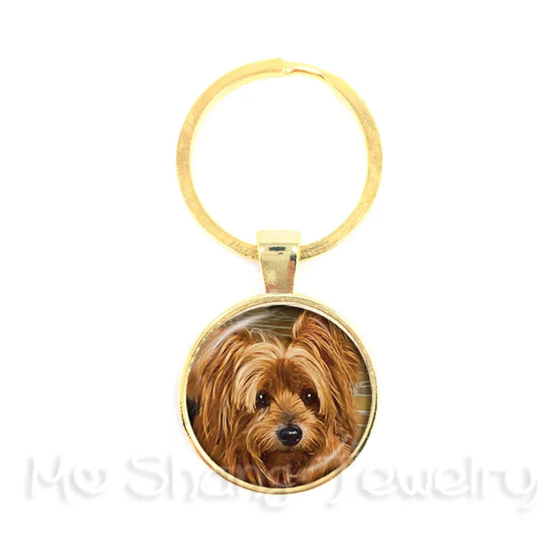 

2018 New Dog Pet KeyChain 25mm Round Glass Dome Animal Pattern Series Handmade Fashion Keyring Dog Lover Creative Gift