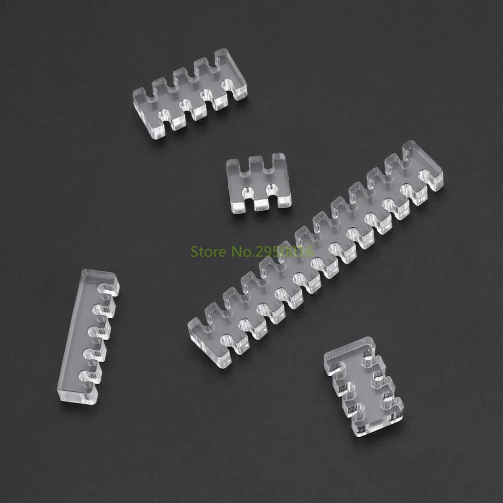 

1pc Acrylic Cable Comb /Clamp/Clip SATA 5pin, CPU 4pin, 6pin, 8pin, 24pin For No Sleeving (OD 2.5-3.0mm) Cables Transparent C26