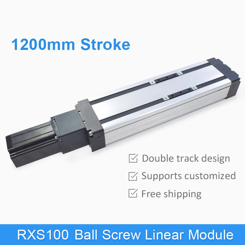 RXS-100 SFU1610 Ball Screw 1200 mm CNC Linear Motion Module Guide XY Slide Table Rail Stage Servo Motorized Robotic Arm Kit