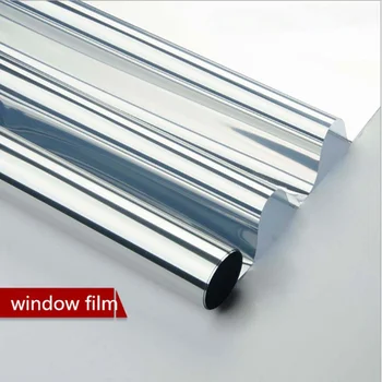 

HOHOFILM 1.52x30m silver Window Glass Film One Way Mirror Silver Heat Insulation Stickers Heat proof Cool Summer