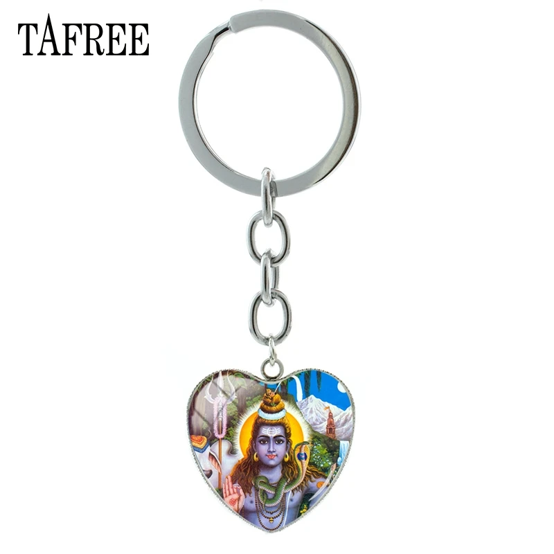 TAFREE религиозные Hinduism лорд Shiva Брелки Горячая распродажа сердце кулон брелок