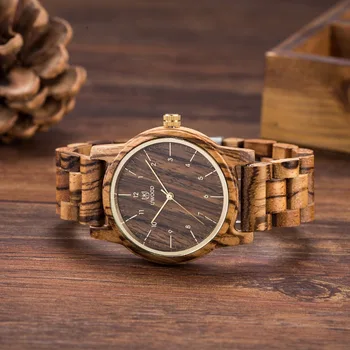 

2019 Mens Watches Top Brand Luxury Casual Quartz-Watch Wooden Strap Clock Men Natural Sandalwood Wristwatch relogio masculino