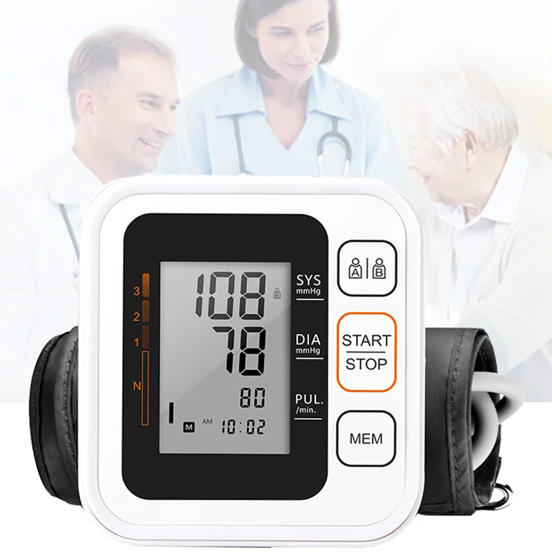 

Portable Digital Upper Arm Blood Pressure Monitor Heartbeat Test Home Health Care Monitor Meter Machine Tonometer for Measuring