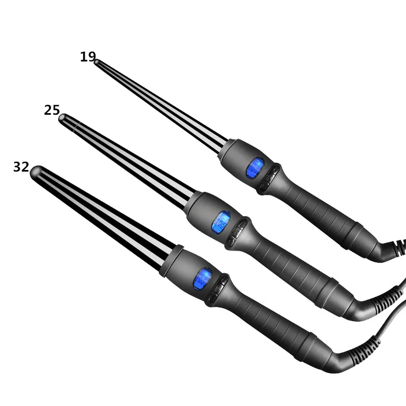 Бигуди с ЖК-дисплеем конические щипцы для завивки одной трубки керамическая глазурь груша цветок конус Электрические волосы кудрявые волосы Общая мощность: 110-240 В