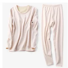 Шелковое шелковое нижнее белье с утолщенной щеткой Женский кашемировый увлажняющий подштанники теплый костюм