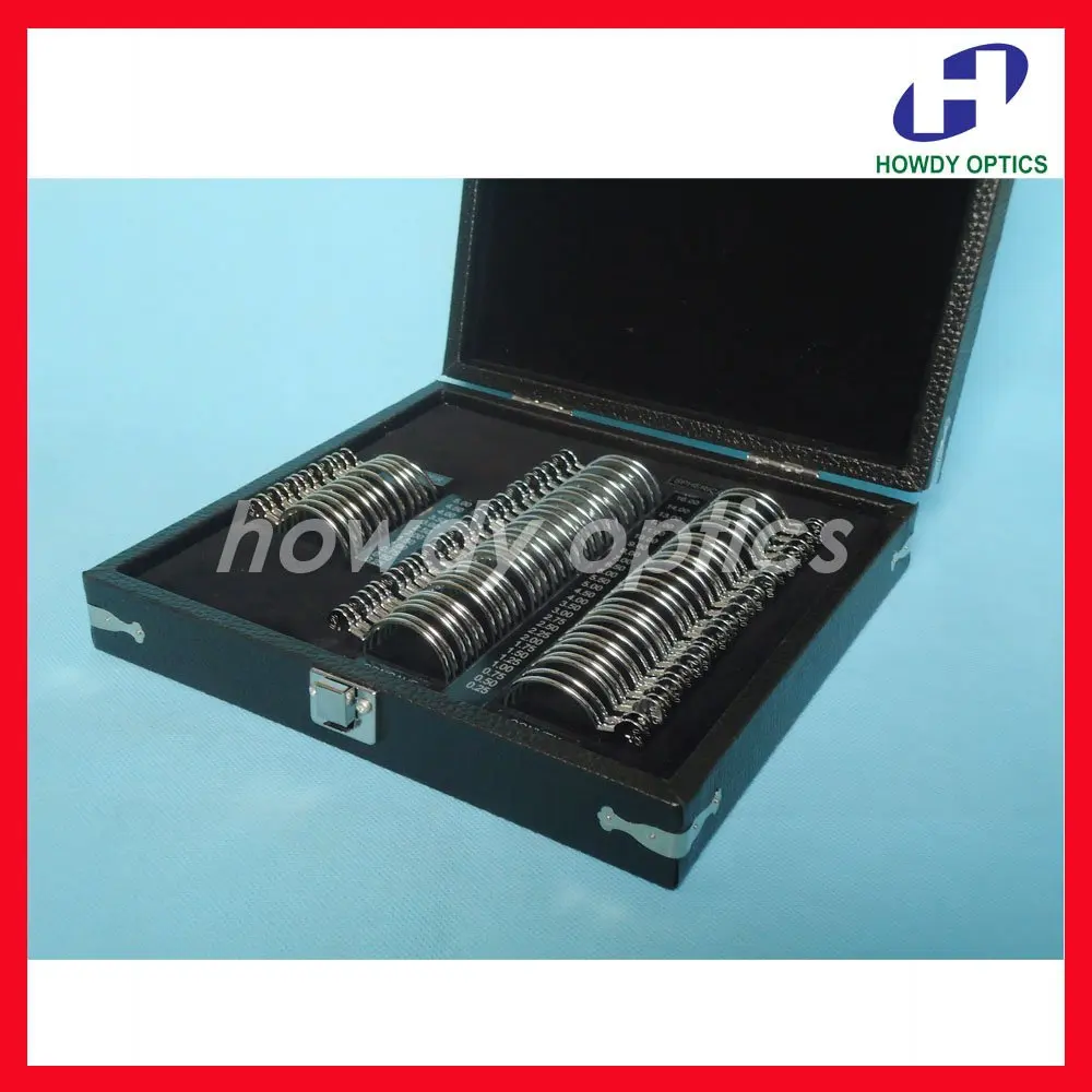 

HTS-68 100% Top grade trial lens set with 68pcs of shiny metal rim and quality leather case,the lowest shipping cost!