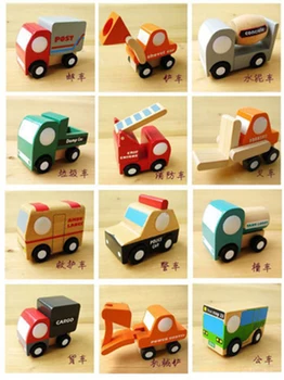 

12pcs/sets Wooden mini car model Miniature Scale Wind series sedan Children's educational puzzle toys toy for children