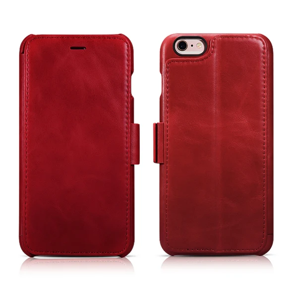 Luxury Design For iPhone 6 6s ICARER Genuine Leather Vintage Wallet Case Credit Cards Slot Cover Cases