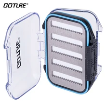 Goture двухслойная Водонепроницаемая коробка для ловли нахлыстом силиконовые уплотнения коробки для мух приманки 10,6 см* 7,6 см* 3,6 см с поролоновыми держателями