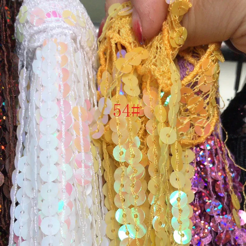 29 см с блестками бахрома отделка Кружева с лазером для DIY шитье платье для латинских танцев 15 ярдов 12 цветов