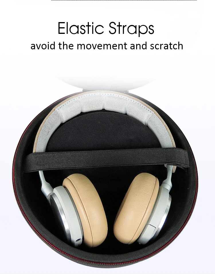 09 Liboer Portable Hard Headphone Case Large Bag for Beats Solo 2 Pro Sony Philips Protective Case with Zipper (No Headphone) 