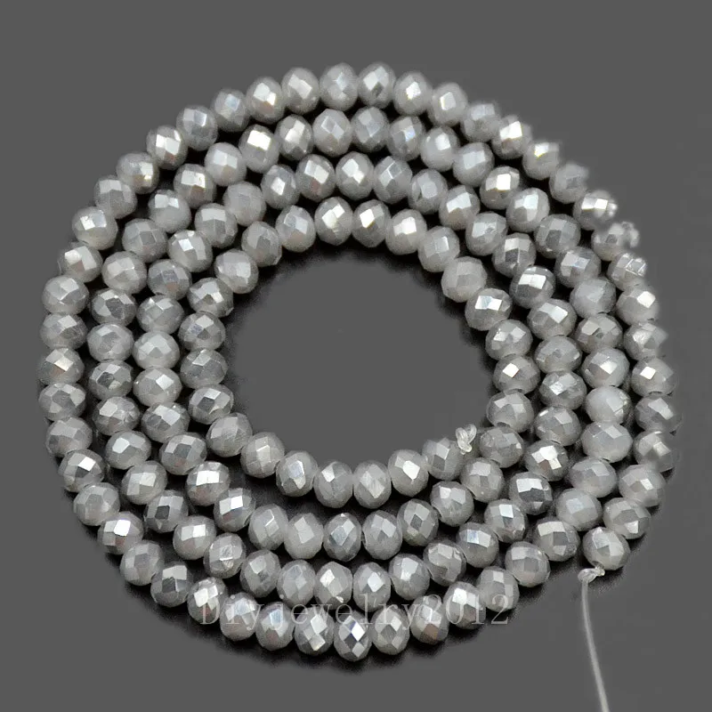 1000PCS/Lot Dark Gray Opal Czech Crystal 3x4mm Faceted Rondelle Loose Glass Beads For Bracelet Necklace Top Quality Wholesale | Украшения и