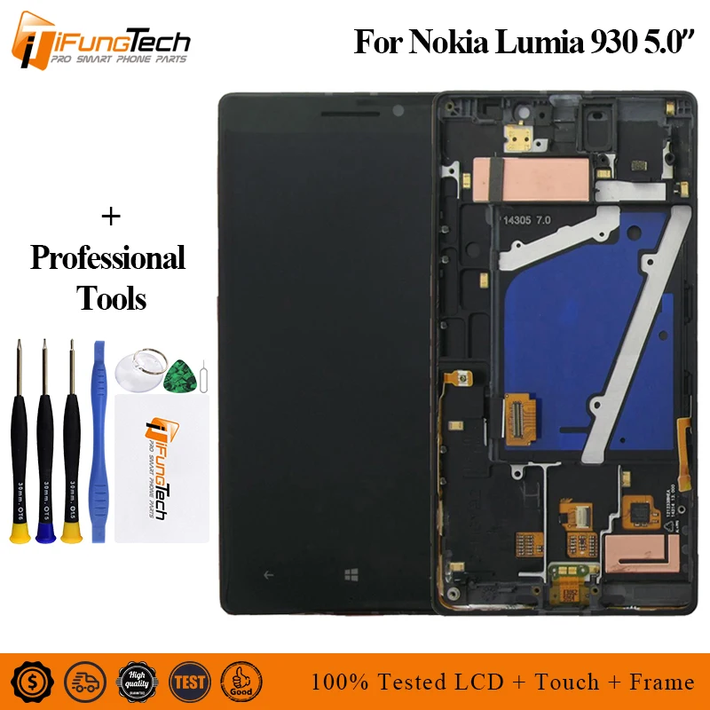 Для Nokia Lumia 930 ЖК-дисплей кодирующий преобразователь сенсорного экрана в сборе с