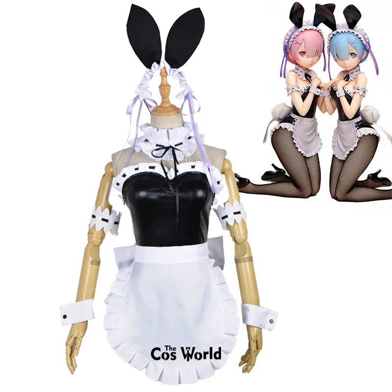 

Re Zero Kara Hajimeru Isekai Seikatsu Ramu Remu Bunny Girl Maid Apron Dress Uniform Outfits Anime Customize Cosplay Costumes