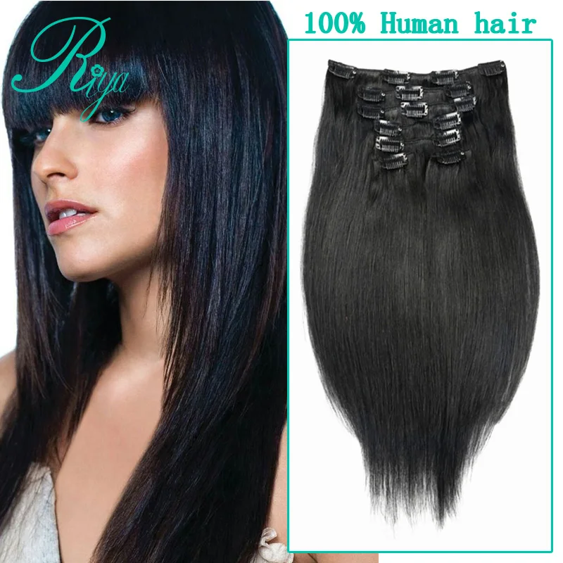 straight hair clip in human hair extension (1)