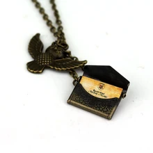 Hogwarts de HP joyería, collar de búho Vintage escuela mágica colgante de búho Post joyería para hombres y mujeres colgante