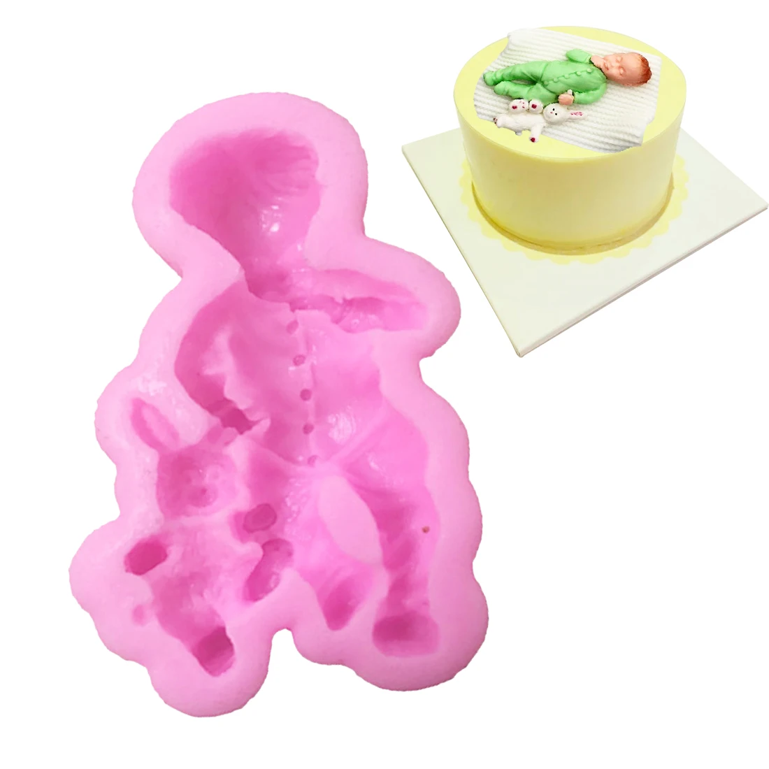 

Cake Decorating Lovely Baby Boy Girl Shape Bread Mould Silicone Mold Fondant Cake Chocolate Stencils Kitchen Pastry