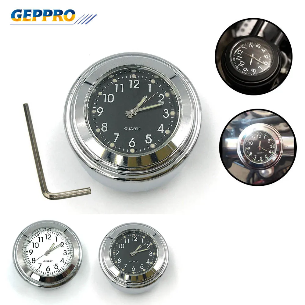 Silver Waterproof Mount Dial Clock Universal for Motorcycle Motorbike Bike