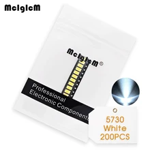 MCIGICM 200 шт. 5730 0.5W-150Ma 50-55lm 5600 K-6400 K белый светильник SMD 5730 светодиодный 5730 диоды для подавления переходных скачков напряжения(3,2~ 3,4 V