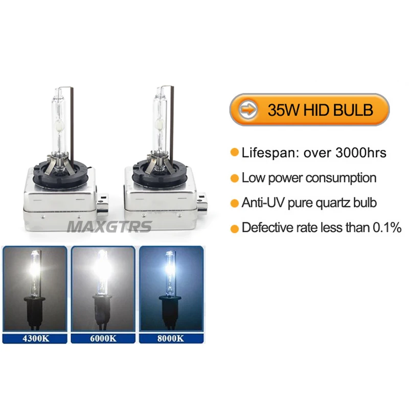 2x AC 12V 35W D1S D2R D2S D2 D3S D4S оригинальная ксеноновая лампа 4300K 6000K 8000K 3200LM сменная с одним