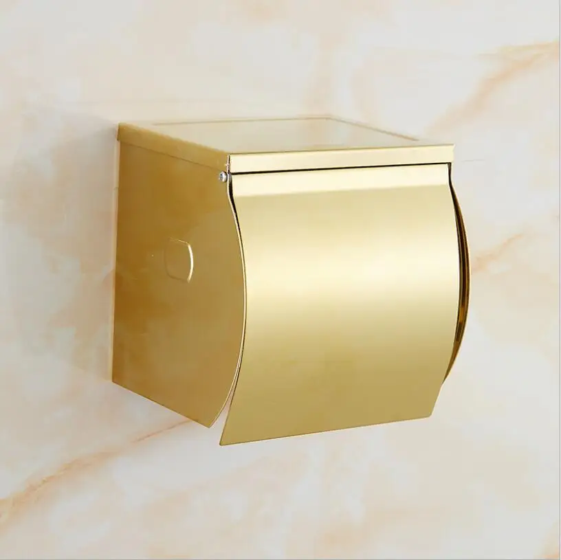 Золотой держатель для бумаги, коробка для туалетной бумаги из нержавеющей стали, водонепроницаемая коробка для туалетной бумаги, коробка для туалетной бумаги, держатель для туалетной бумаги - Цвет: gold style 3