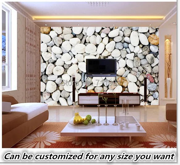 Free shipping custom murals Smooth Beach Stones Wall modern 3D Mural Wallpaper living room  Free shipping custom murals Smooth Beach Stones Wall modern 3D Mural Wallpaper living room