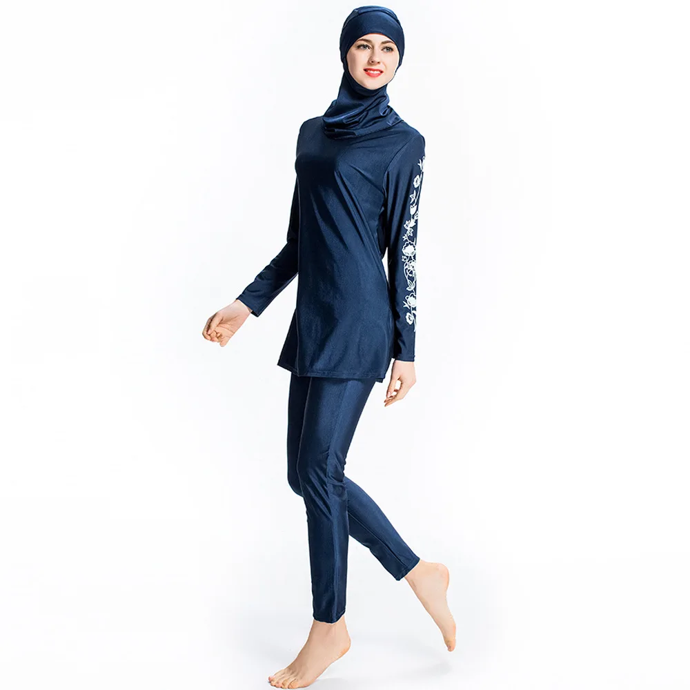 Большие размеры мусульманские купальники для женщин с цветочным принтом и полным покрытием женский исламский консервативный купальник хиджаб пляжная одежда купальный костюм