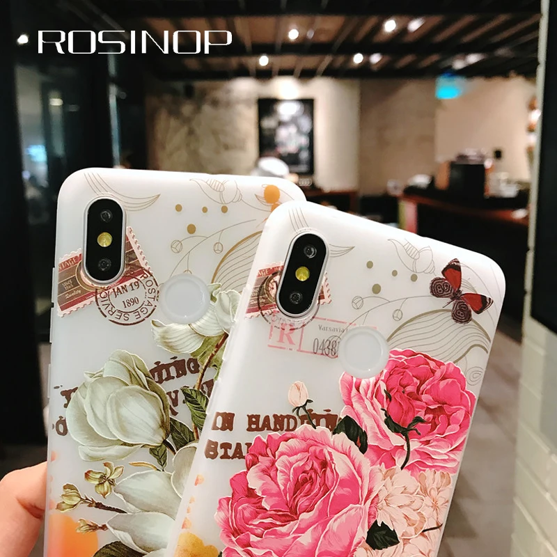ROSINOP 3D Цветочный матовый Силиконовый чехол для iphone xs max xr 5 6 7 8 plus прозрачный мягкий