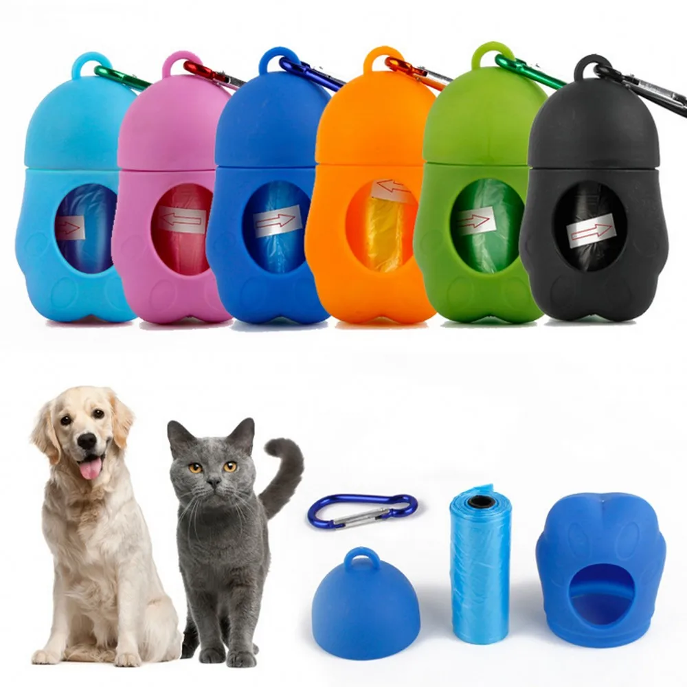 Pet Dog Garbage Clean up Bags Waste Carrier Holder Dispenser Poop Bags Set 