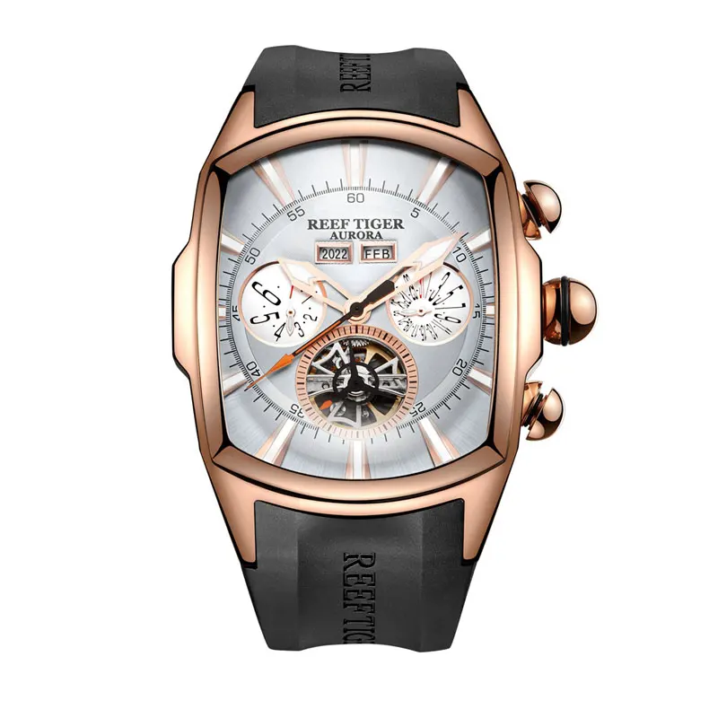 Reef Tiger/RT спортивные часы для мужчин Reloj Hombre светящиеся аналоговые Tourbillon брендовые Роскошные водонепроницаемые часы Relogio Masculino RGA3069 - Цвет: 6