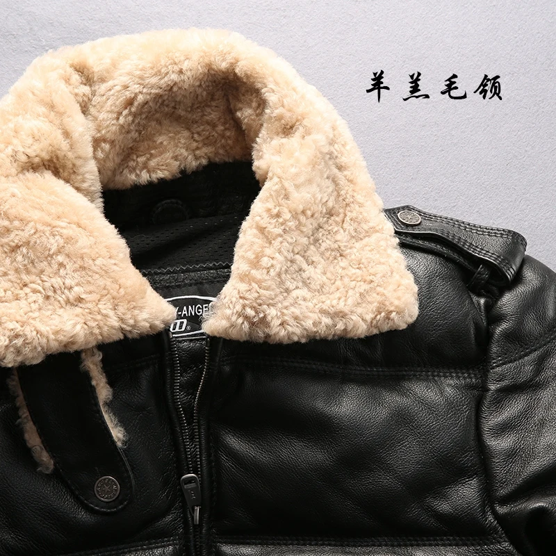 Great Value 2016 new arrival genuine sheep skin leather jacket mens casual biker jacket free shipping